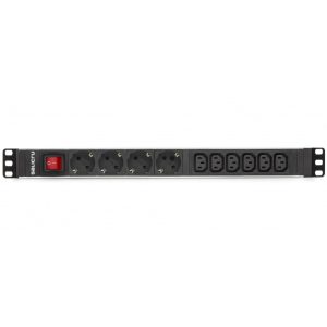 Regleta salicru para rack 19 pulgadas sps pdu 4 tomas schuko 6 tomas iec interruptor