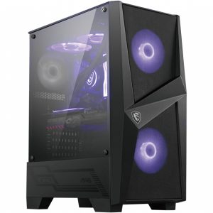 Caja ordenador gaming atx msi mag forge 100m rgb - 2x vent 120mm rgb - cristal templado - negro