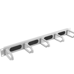 Organizador de cables lanberg 19 pulgadas con brush panel 5 rings -  type b 1u gris
