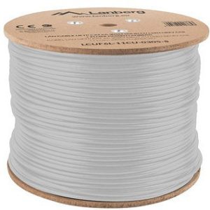 Bobina cat.6a lanberg ftp 305m  rj45 solid cobre lszh cpr fluke teste awg24 gris