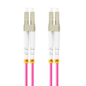 Latiguillo fibra optica lc - upc lanberg 2m multi duplex om4 50 - 125 lszh violeta