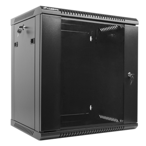 Armario lanberg mural rack 19 pulgadas 12u - 600x450 flat pack v2 negro
