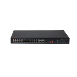 Switch dahua dh - pfs3226 - 24et - 240 poe 24 puertos gigabit ethernet 2 puertos sfp