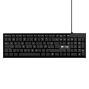Phoenix k100 teclado multimedia usb negro qwerty oficina