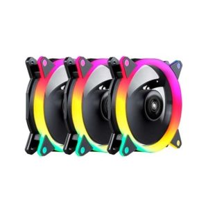 Kit ventiladores cpu gaming unykach ring led argb 3 x 120mm -  incluye controladora
