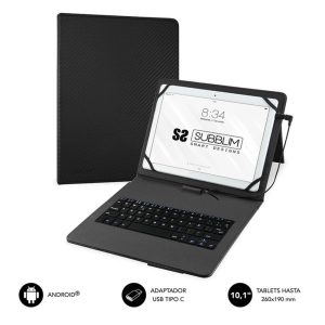 Funda + teclado subblim para tablet 9.6 pulgadas a 11 pulgadas negro