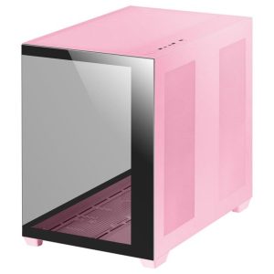 Caja ordenador mars gaming  mcv4p premium custom xxl cristal templado rosa