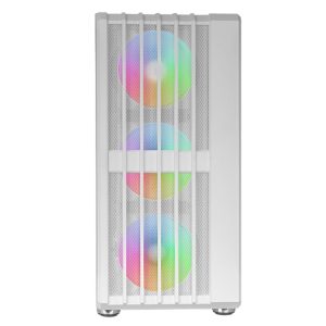 Caja ordenador mars gaming  mcvault atx argb cristal templado blanco