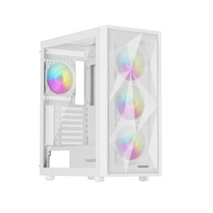 Caja ordenador gaming genesis diaxid 605 argb atx cristal templado blanca