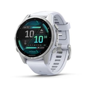 Garmin fenix 8 - 43mm -  reloj de alto rendimiento gps multideporte con pantalla táctil amoled - linterna led - altavoz y micrófono integrados - mapas y hasta 10 días de autónomía - blanco