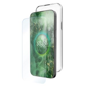 Carcasa myway para apple iphone 16 pro max transparente + protector pantalla cristal templado