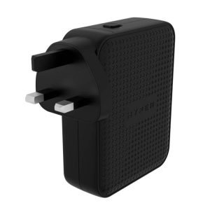 Cargador de pared ingles hyper 3 x usb tipo c 1 x usb tipo a negro