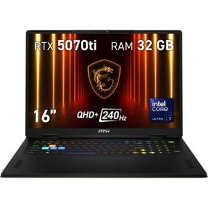Portatil msi vector 16hx - 097xes u7 - 255hx -  32gb -  ssd 1tb -  rtx 5070ti 12gb -  16 pulgadas qhd+ -  freedos