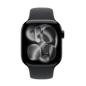 Smartwatch apple watch s11 gps + cellular 42mm jet black aluminium case  black sport band -  s - m