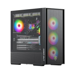 Caja ordenador gaming keep out ko xc - 805 mesh atx argb cristal templado negro