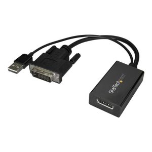 Adaptador dvi a displayport - usb 2.0 startech macho - hembra -  negro