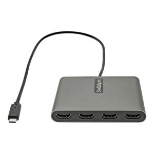 Adaptador usb tipo c a 4x hdmi startech 0.5m -  macho - hembra -  gris
