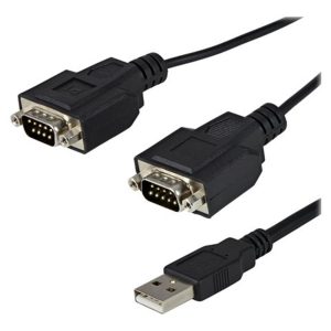 Cable 2x db9 a usb tipo a startech 1.8m -  macho - macho -  negro