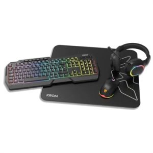 Kit gaming krom kenta pc 4 en 1 rgb negro