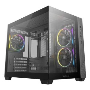 Caja ordenador gaming deepcool cg330 3f matx argb cristal templado negra