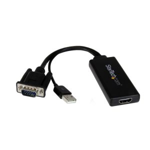 Adaptador vga a hdmi startech macho - hembra -  negro + alimentacion usb