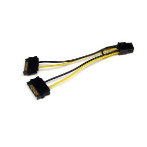 Cable 2x sata a  pci express 6 pines startech 0.152m