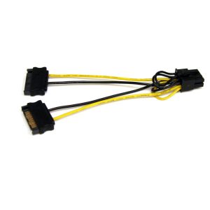 Cable 2x sata a  pci express 8 pines startech 0.15m