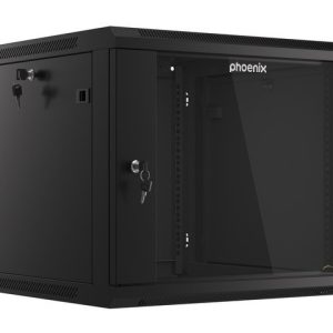 Armario rack phoenix 9u 600x600x501 auto - ensamblado 19'' hasta 60 kg negro