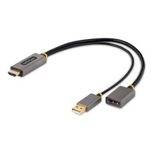 Adaptador hdmi a displayport - usb tipo a startech 0.30m -  macho - macho - hembra -  gris