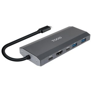 Carcasa disco duro tooq tqe - 2241g para ssd m.2 + hub usb tipo c 5 en 1