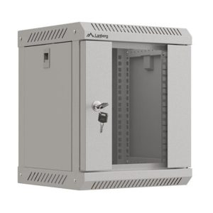 Armario lanberg mural rack 10 pulgadas 6u - 300x300 flat pack gris puerta cristal