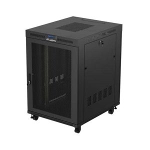 Armario lanberg rack 19 pulgadas 22u -  800x1000 flat pack puerta perforada con lcd negro