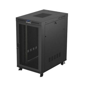 Armario lanberg rack 19 pulgadas 27u -  800x1200 puerta mesh con lcd flat pack negro