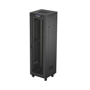 Armario lanberg rack 19 pulgadas 42u -  600x600 flat pack v2 puerta mesh con lcd negro