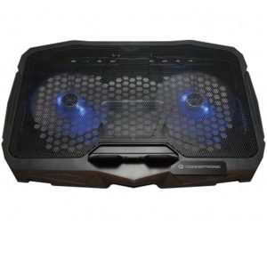 Soporte - base de refrigeracion conceptronic thana07b para portatiles hasta 15.6 pulgadas ventiladores 125mm x2