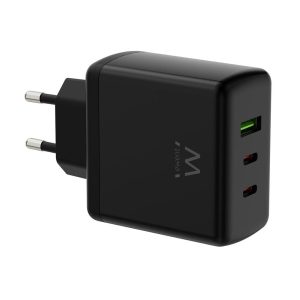 Cargador ewent ew1331 65w 2x usb tipo c 1x usb tipo a