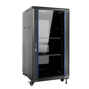 Armario rack de suelo 19 pulgadas phasak pro 27u negro 600x600 montado pho 6627