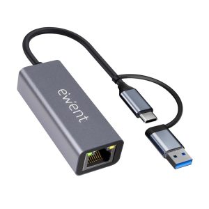 Adaptador de red usb tipo c - usb 3.2 a rj45 ewent 15cm -  macho - hembra -  gris