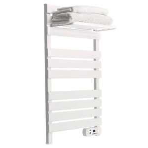 Yoevu -  kit radiador toallero 500 | 1500 w mas repisa extra con ganchos -  color blanco