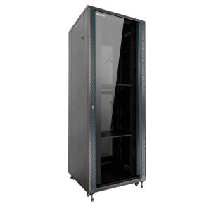 Armario rack de suelo 19 pulgadas phasak pro 47u negro 600x1000 montado pho 6147
